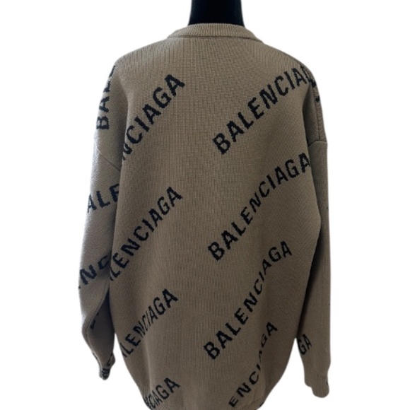 Balenciaga Logo Intarsia Oversize Women’s Crewneck Sweater - Picture 6 of 11